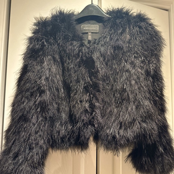 FAUX FUR SHORT JACKET BLACK - Picture 1 of 6